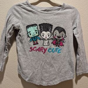 Gray Kids Long Sleeve Shirt with Fun Characters